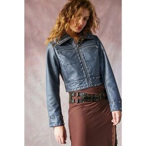 Urban Outfitters by Silence + Noise Studded Faux Leather Jacket
